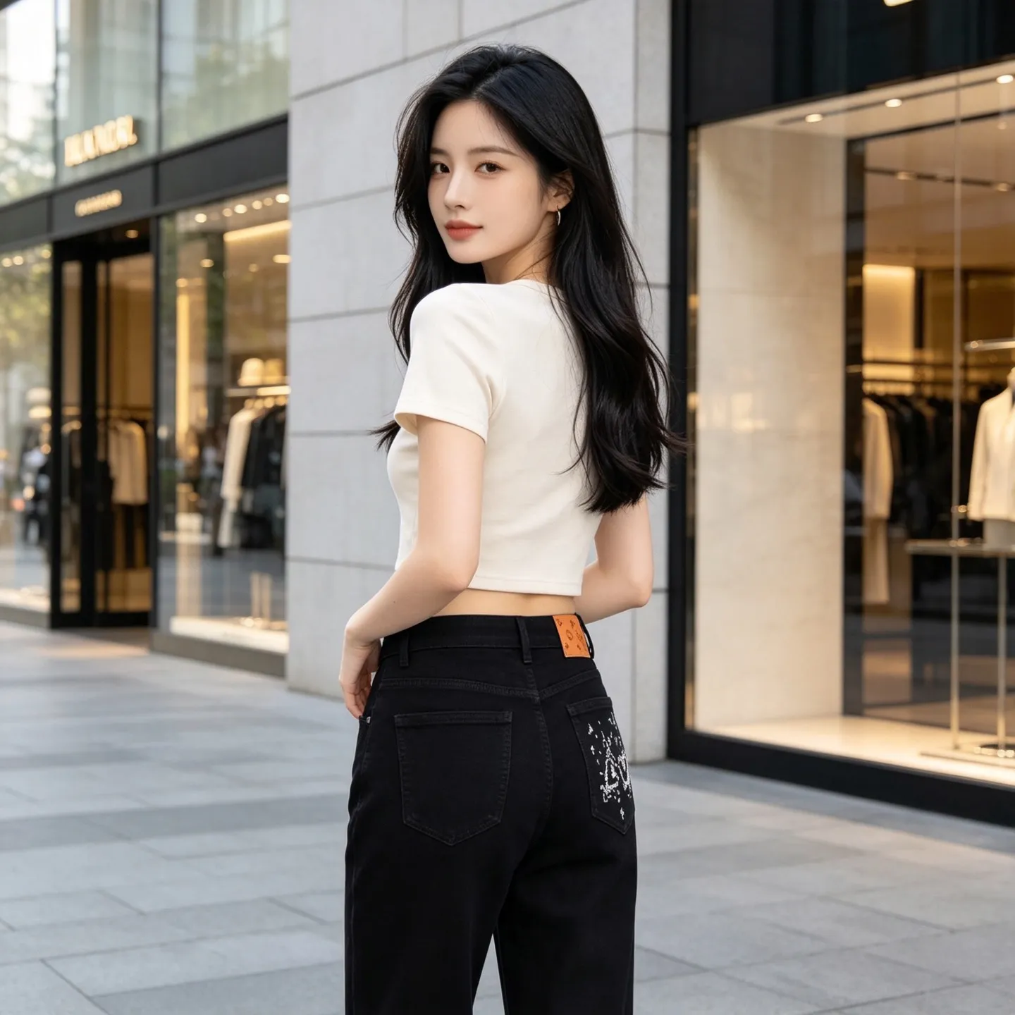 Louis Vuitton/Louis Vuitton back pocket airplane jeans
